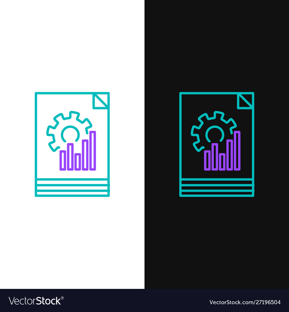 Green and purple line document with graph chart