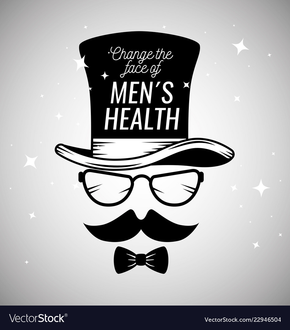 Male with hat and mustaches style with glasses Vector Image