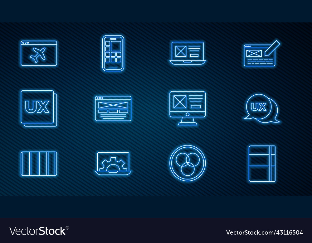 Set line sketchbook or album ui ux design vector image Set line sketchbook or album ui ux design