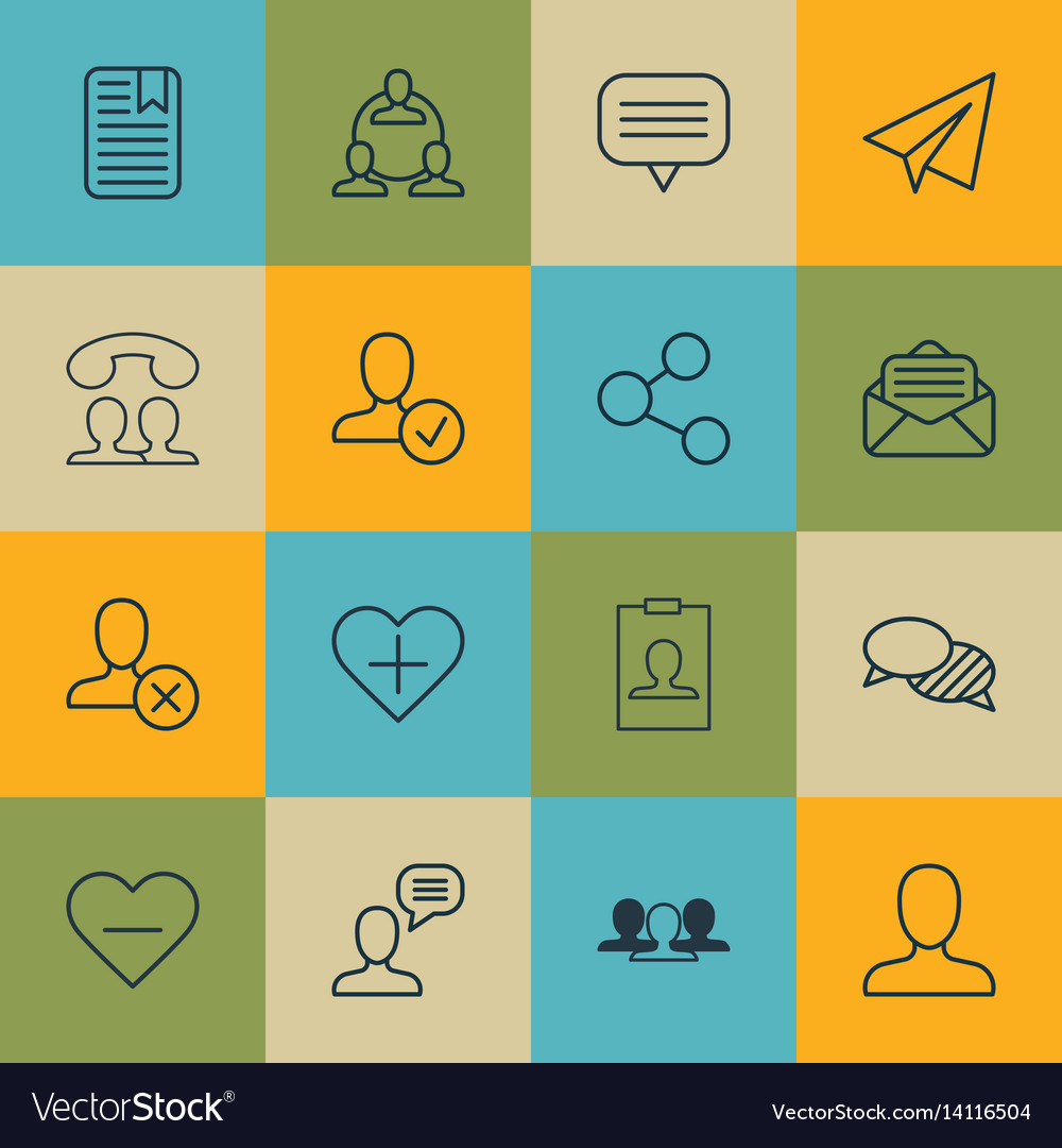 Set of 16 social icons includes read message