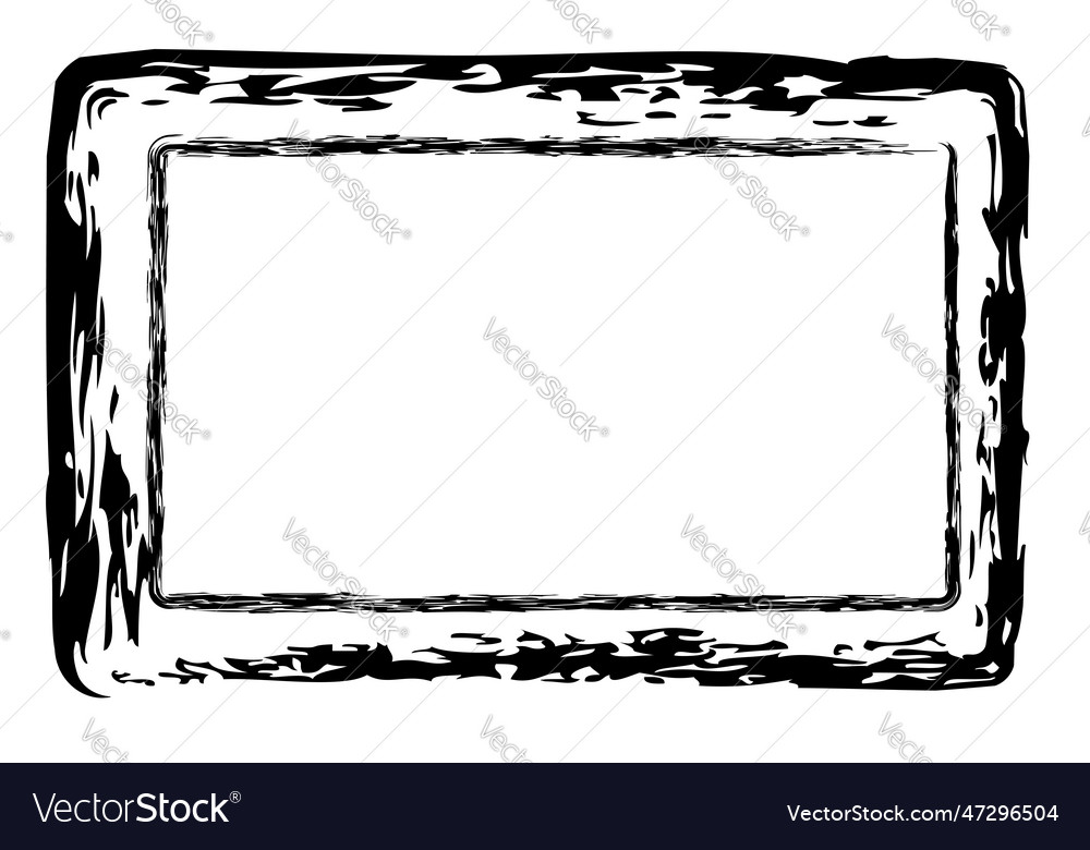 Simple double line rectangle frame from black