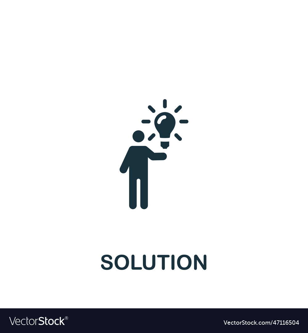 Solution icon monochrome simple sign from Vector Image Solution icon monochrome simple sign from