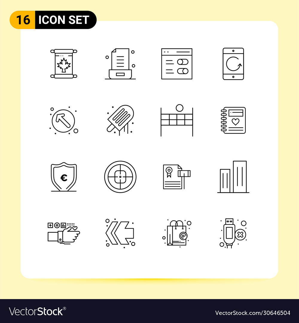 User interface pack 16 basic outlines arrow