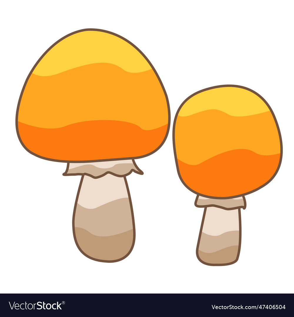 Yellow mushroom for decoration on nature Vector Image