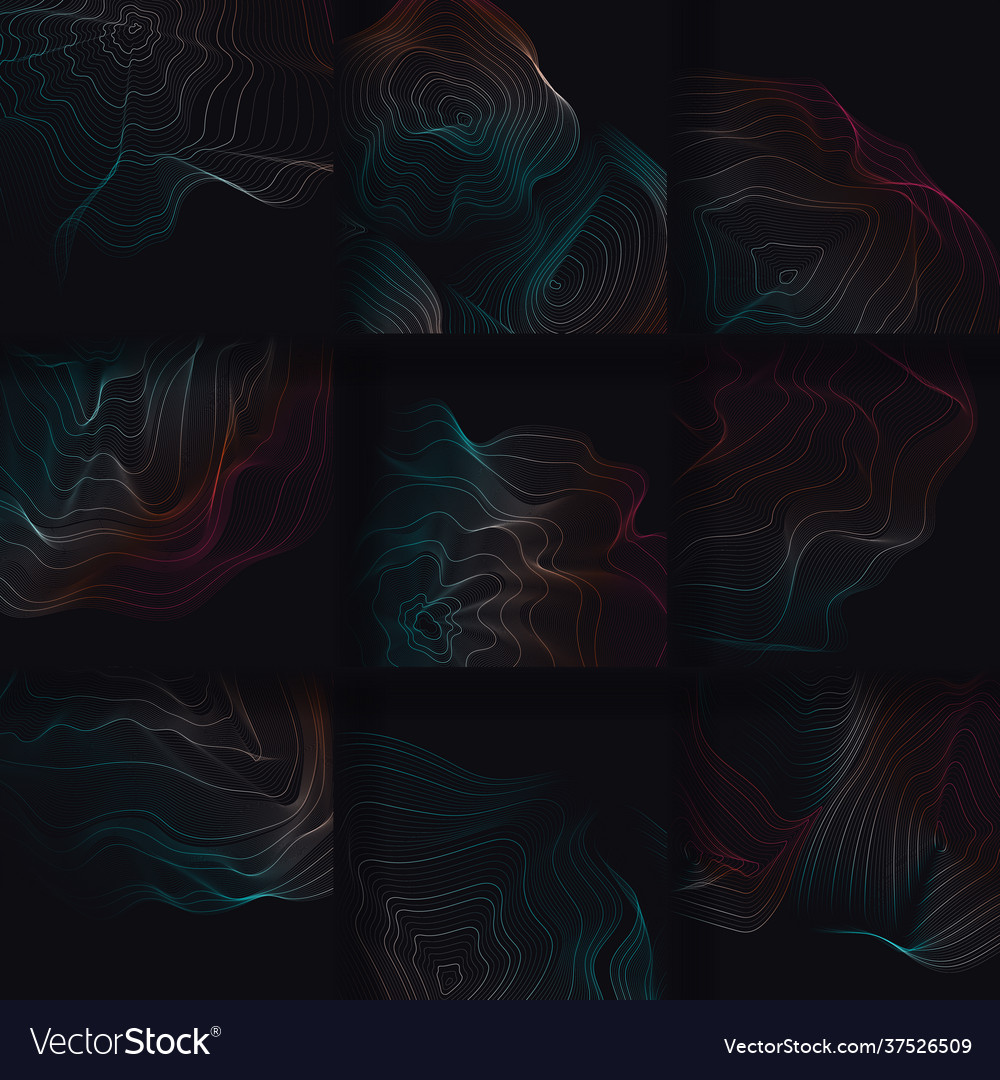 Abstract Contour Map Lines