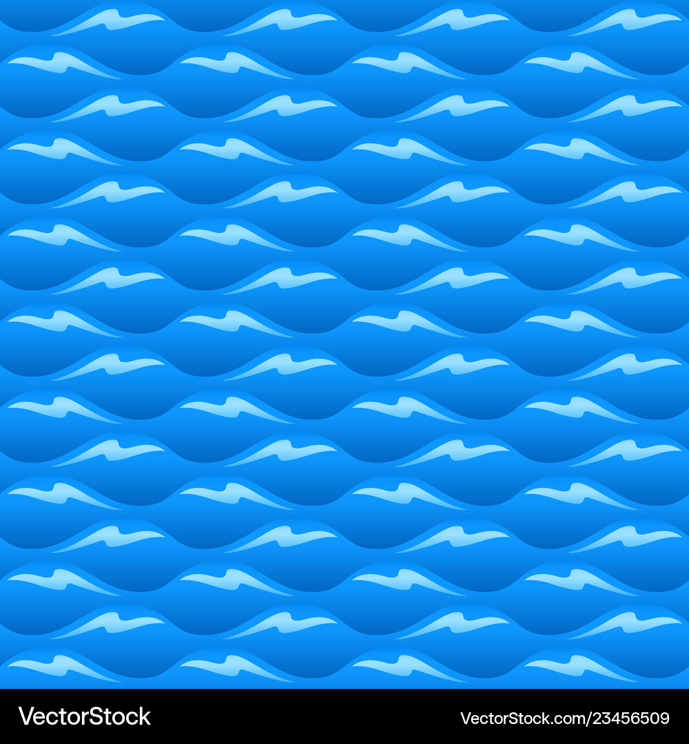 Blue water waves seamless texture or pattern Vector Image