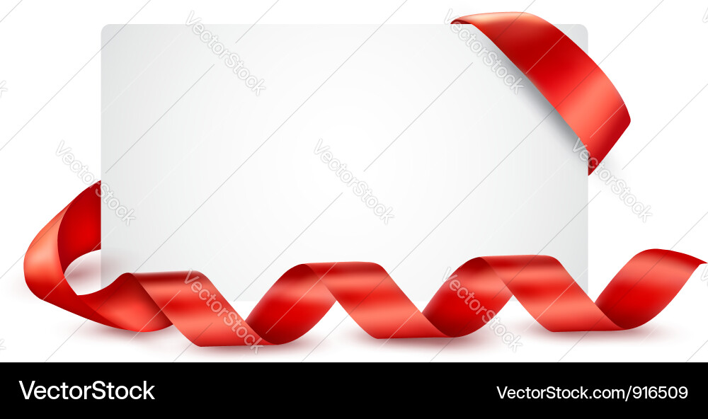 Card with red ribbons Royalty Free Vector Image