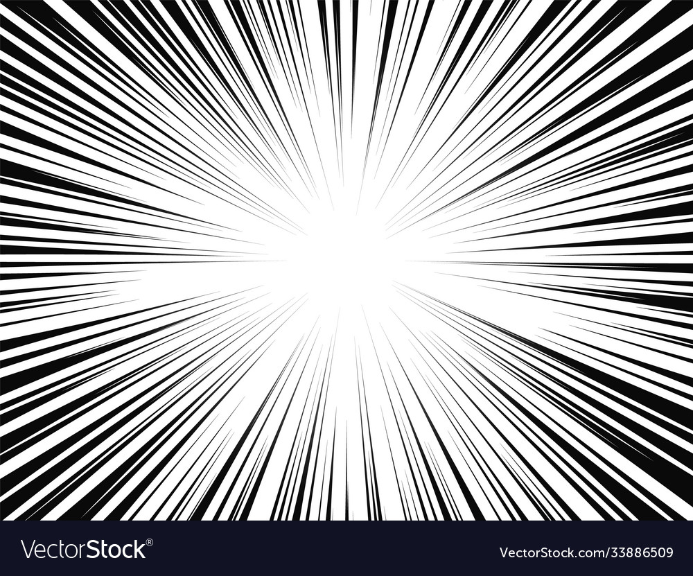 Comic book radial lines comics background Vector Image