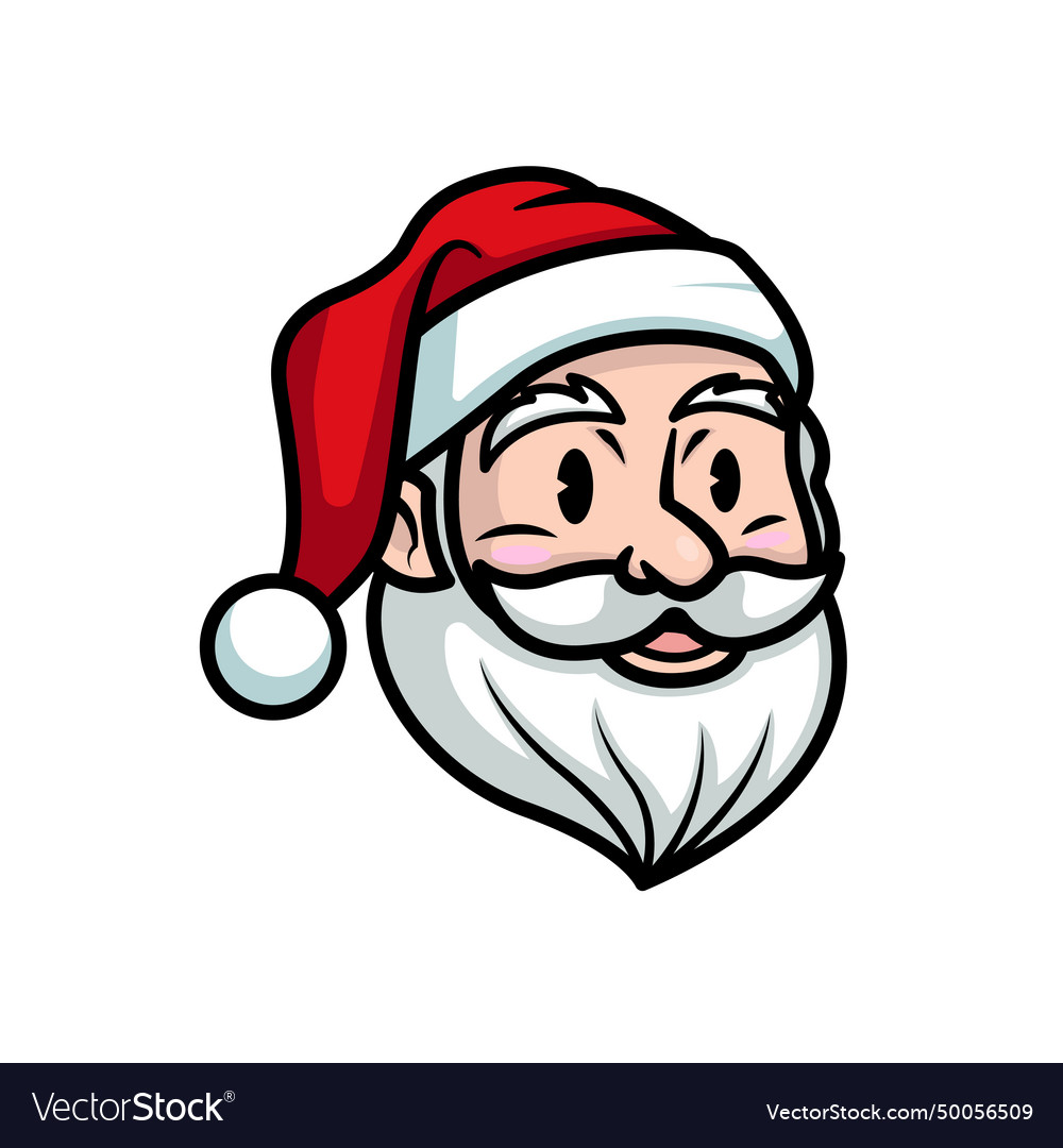 Cute santa face Royalty Free Vector Image - VectorStock