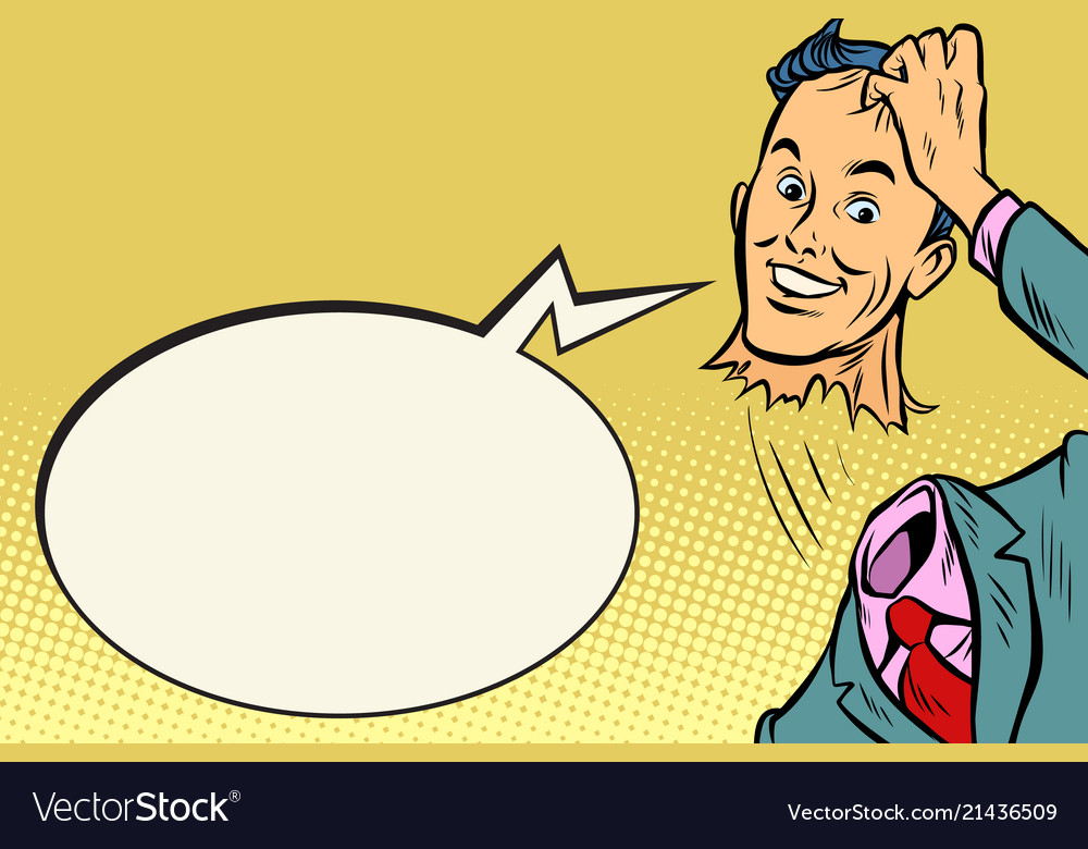 Headless man is polite greeting Royalty Free Vector Image