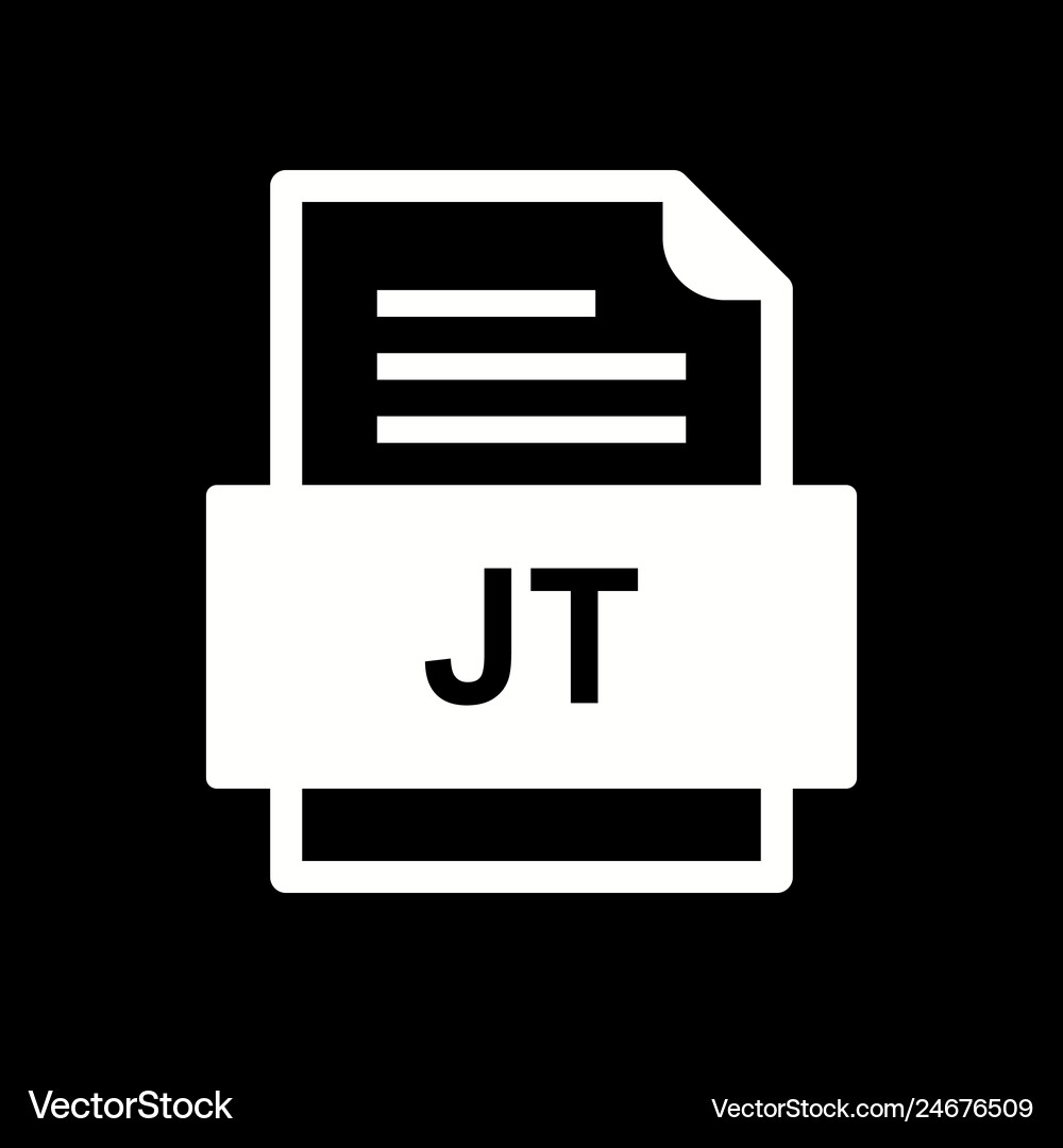 Jt file document icon Royalty Free Vector Image