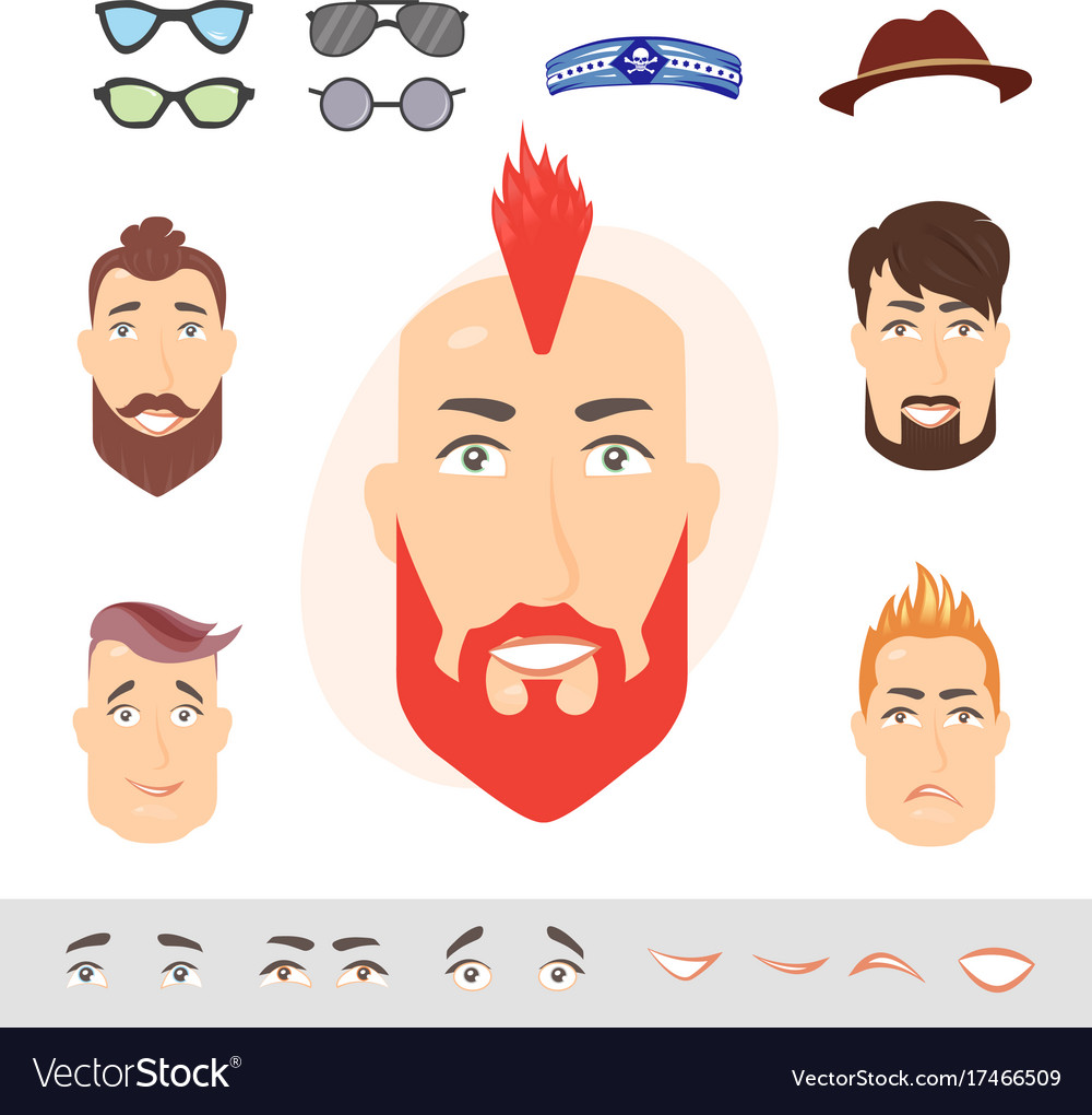 Man face emotions constructor
