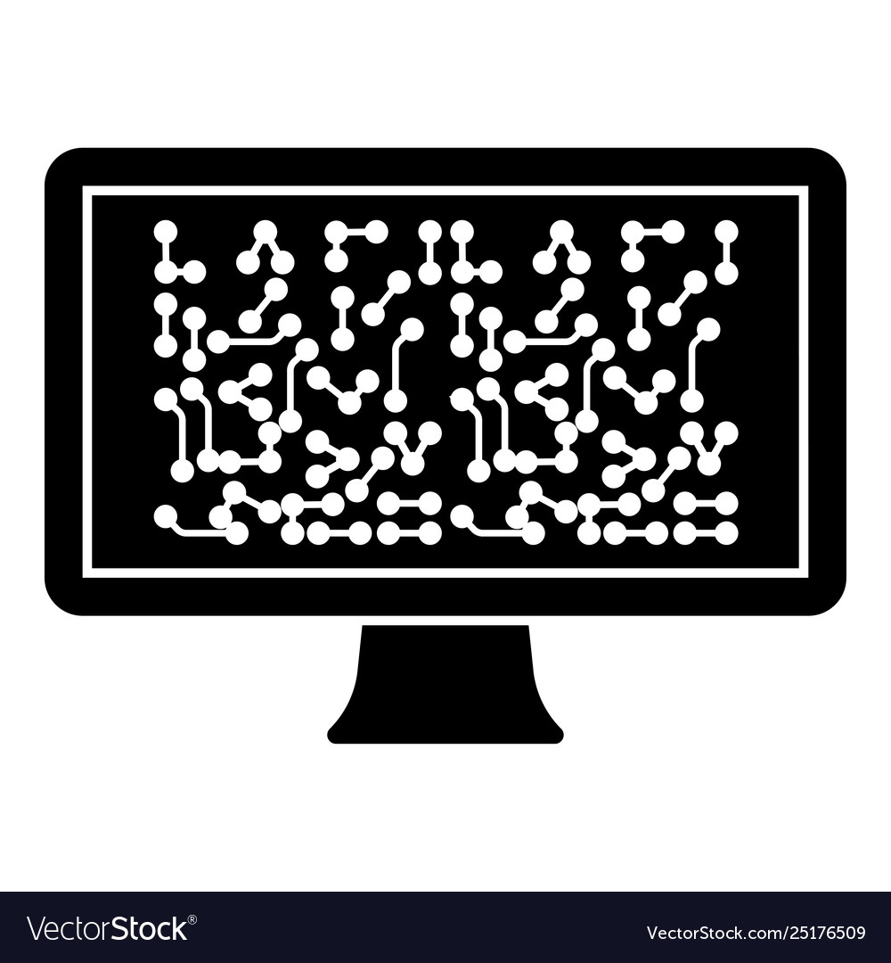 Screen with scheme technology concept icon