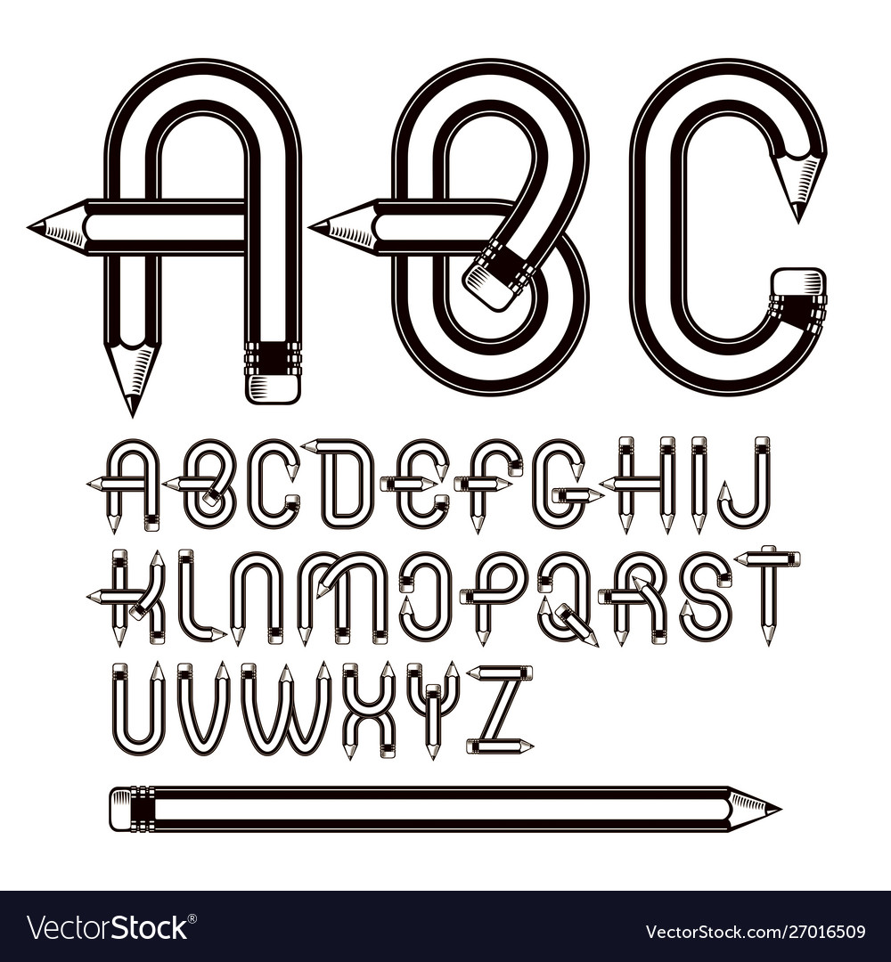 Set capital alphabet letters isolated made Vector Image