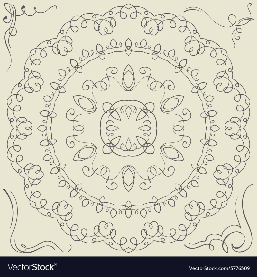 Set frames and borders hand drawing