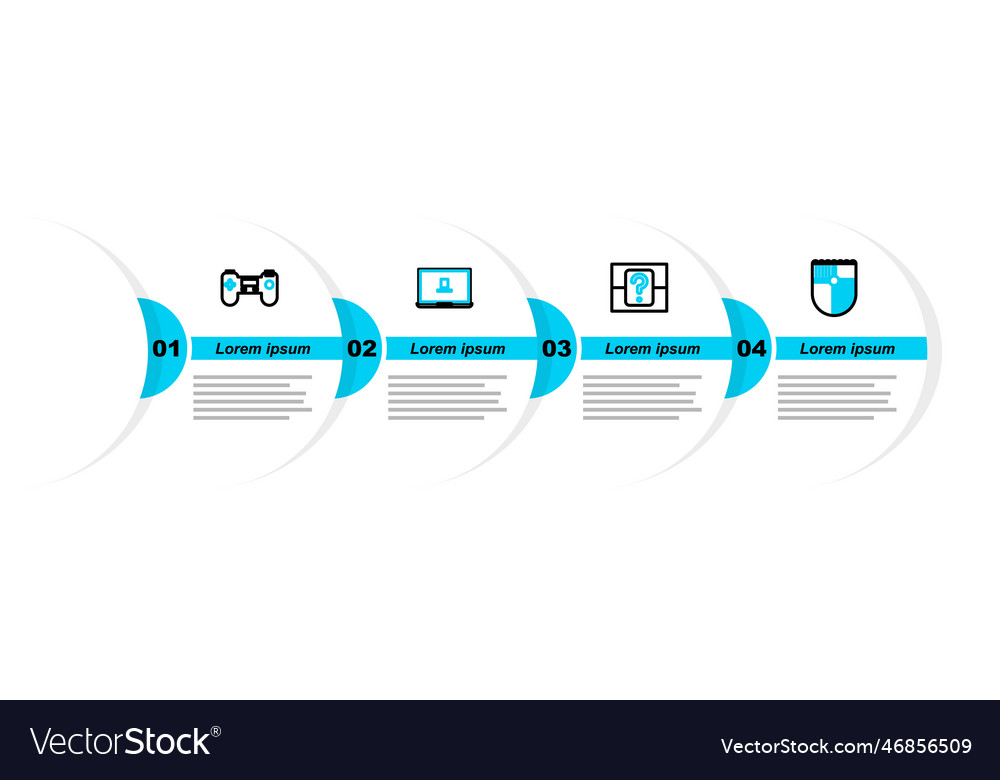 Set line shield for game mystery random box vector image Set line shield for game mystery random box