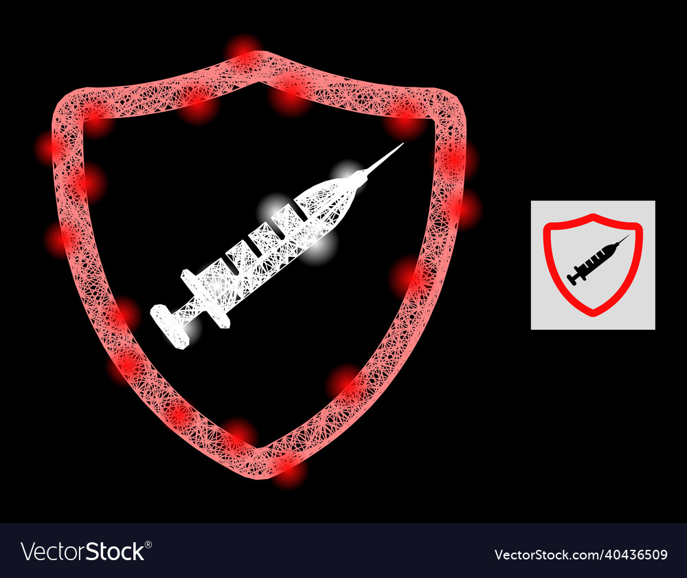 Shiny irregular mesh vaccine shield with glare Vector Image Shiny irregular mesh vaccine shield with glare