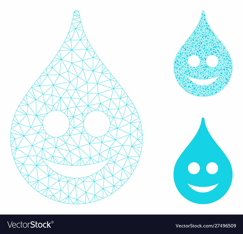 Smile drop mesh carcass model and triangle vector image Smile drop mesh carcass model and triangle