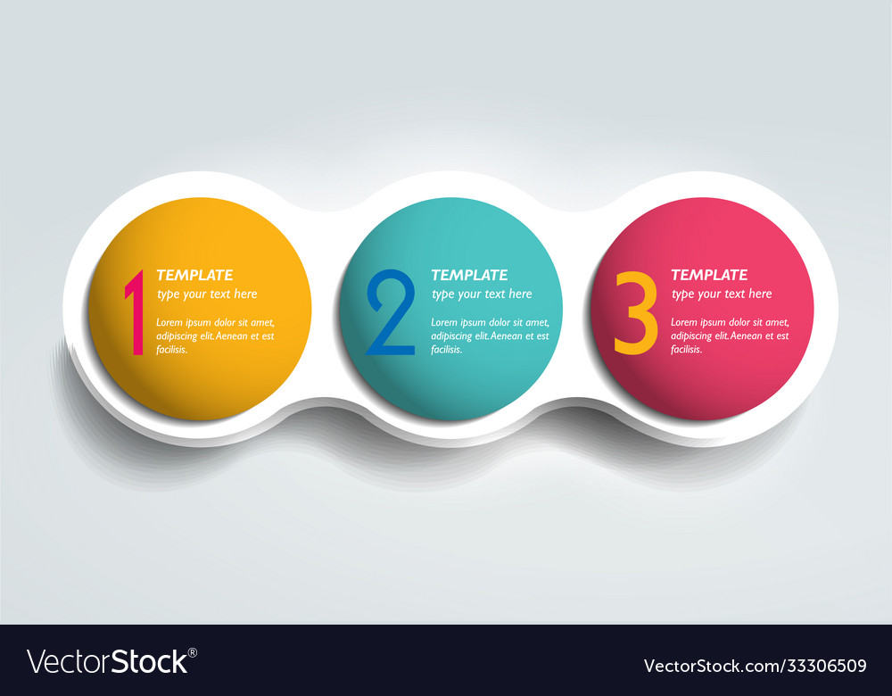 Three steps elements bubble chart scheme diagram vector image Three steps elements bubble chart scheme diagram