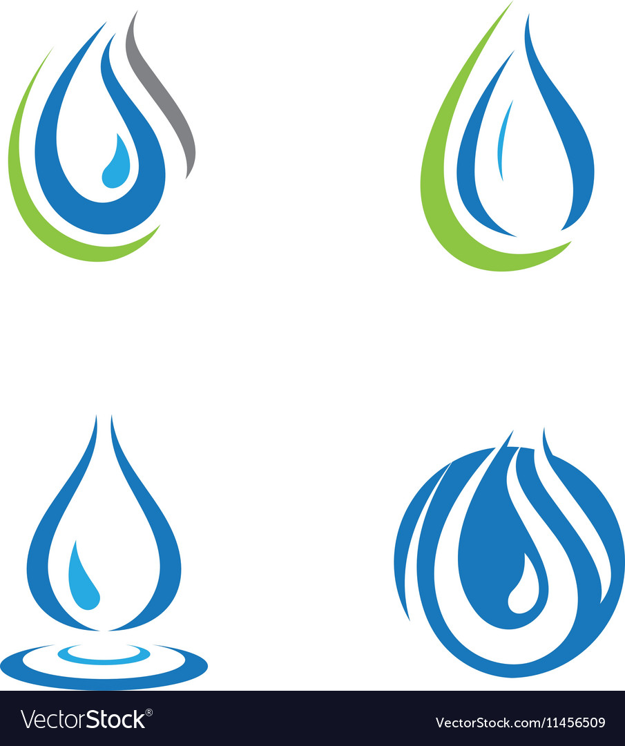 Wave water logo template