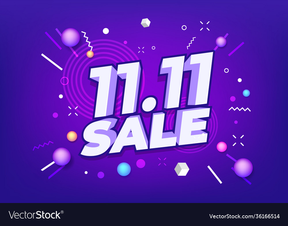 1111 shopping day sale poster or flyer banner