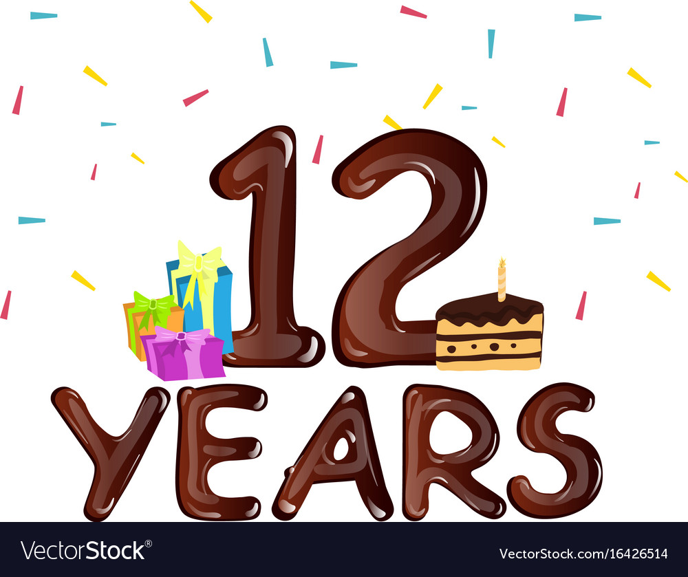 12th year anniversary celebration design Vector Image