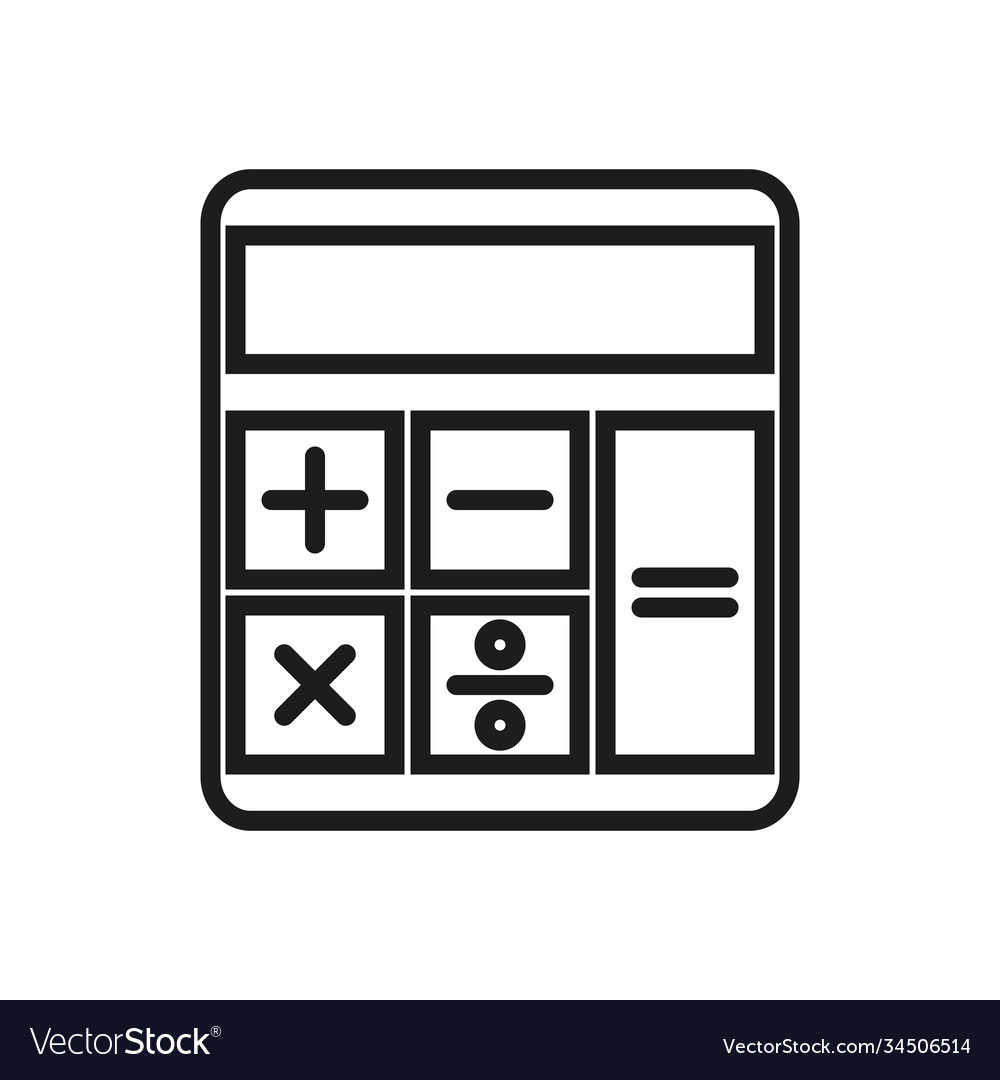 Calculator icon simple linear vector image Calculator icon simple linear