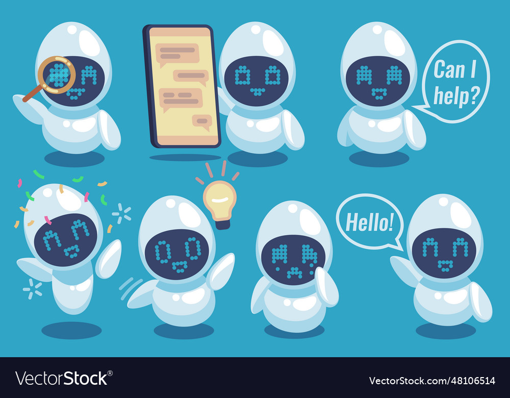Chatbots friendly robot online helper artificial