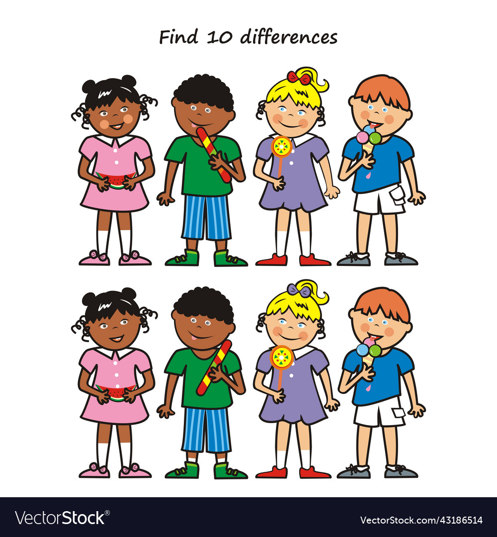 Children find differences Royalty Free Vector Image Children find differences Royalty Free Vector Image