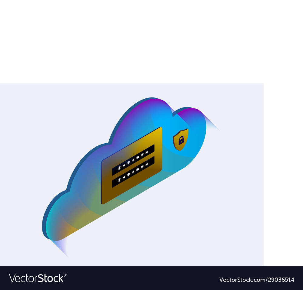 Cloud technology and network security computing vector image Cloud technology and network security computing