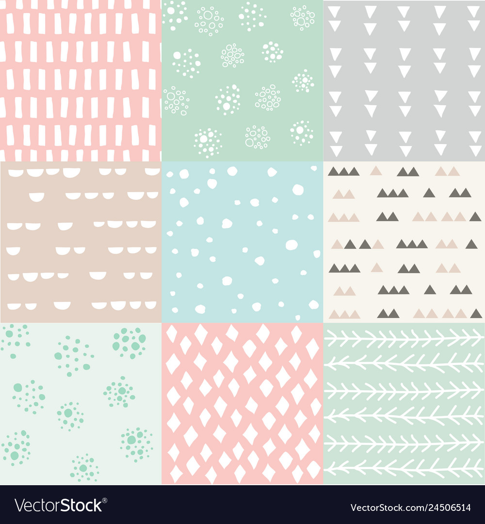 Colorful abstract seamless pattern set vector image Colorful abstract seamless pattern set