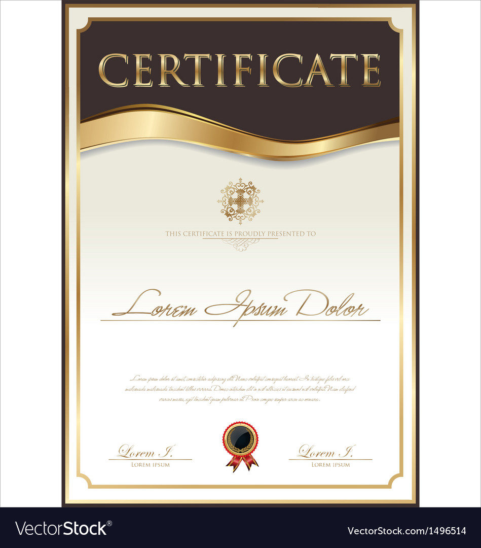 Elegant Certificate template Royalty Free Vector Image