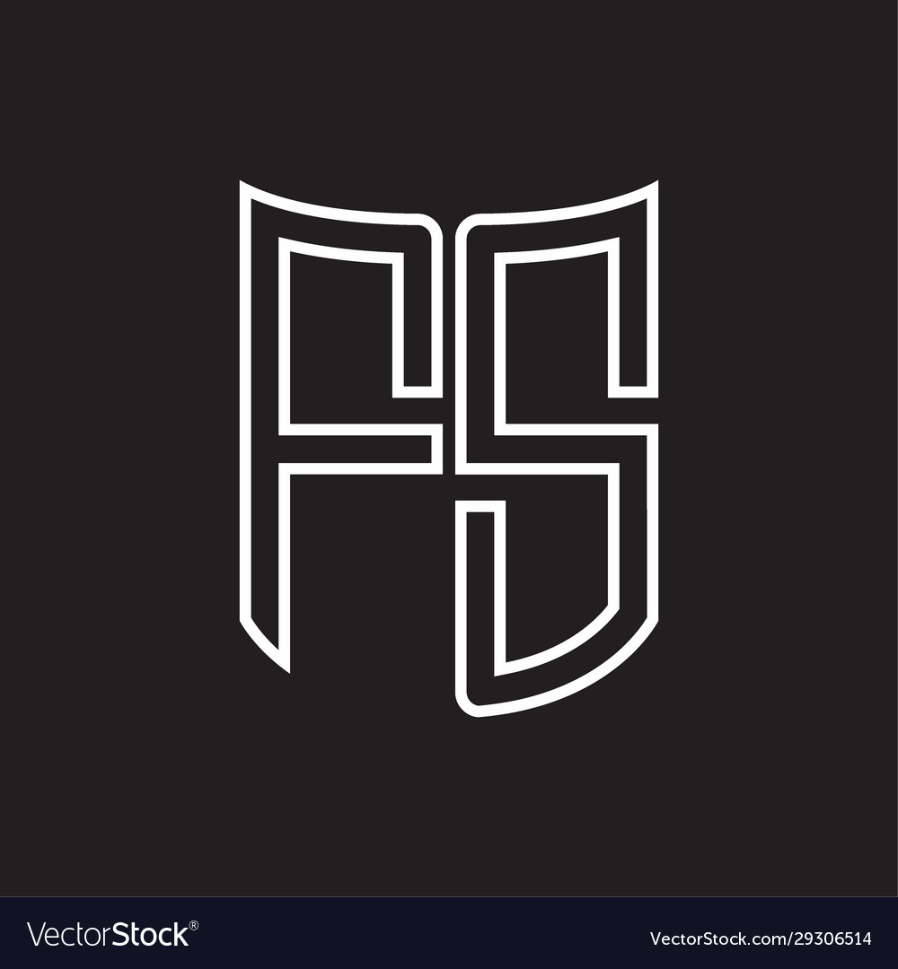Fs logo monogram with ribbon style outline design