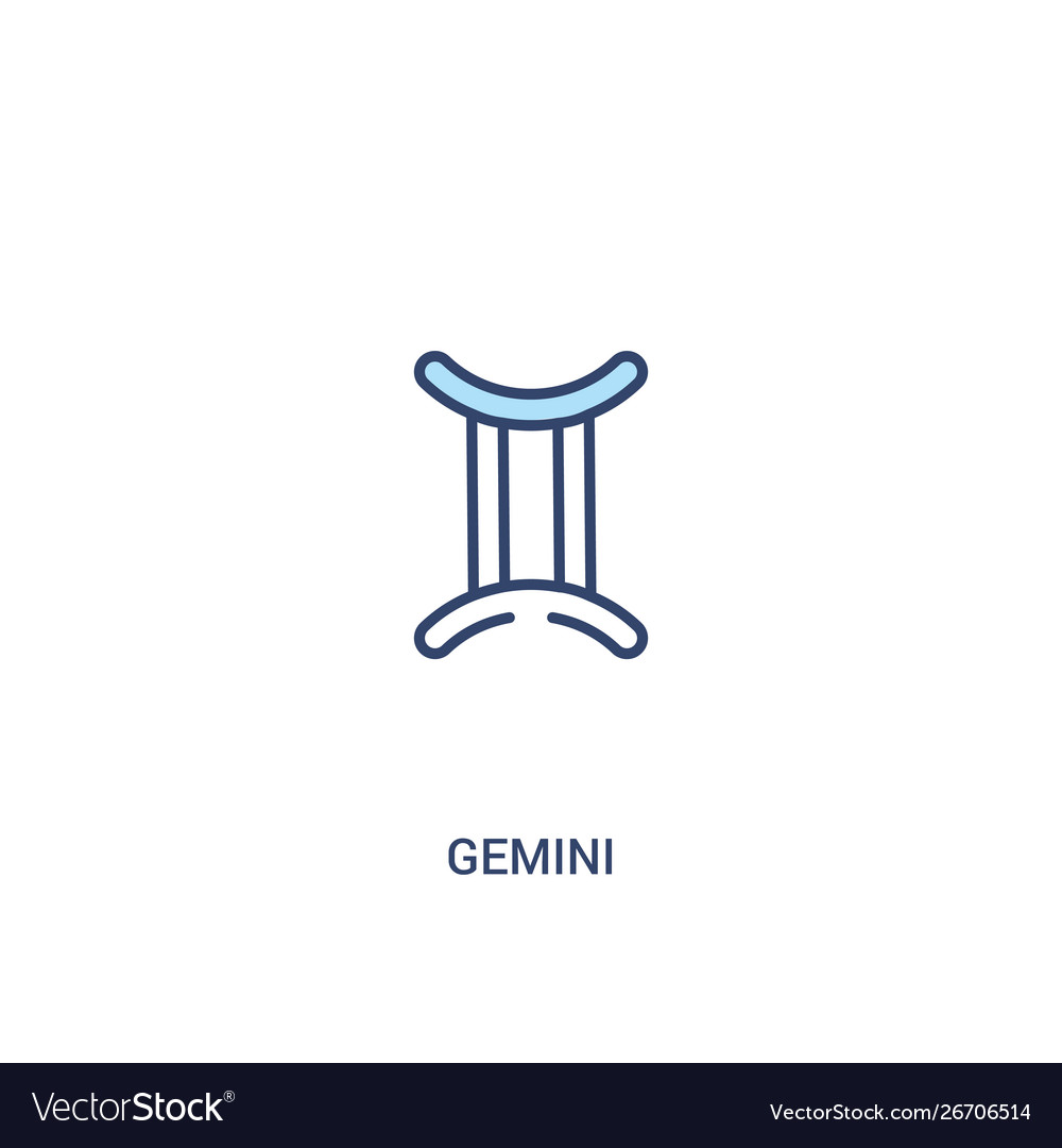Gemini concept 2 colored icon simple line element vector image Gemini concept 2 colored icon simple line element