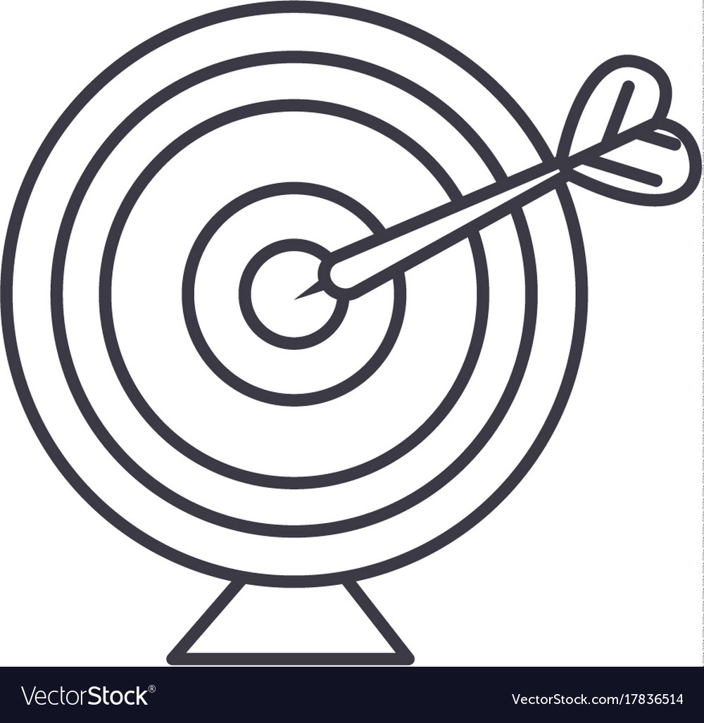 Goal target with arrow line icon sign