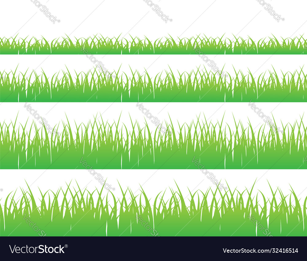 Green grass meadow border pattern Royalty Free Vector Image