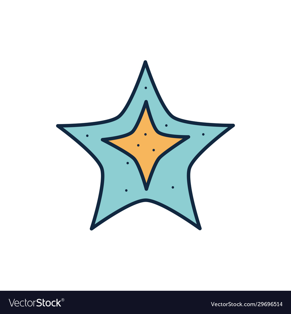 Isolated star line fill style icon design
