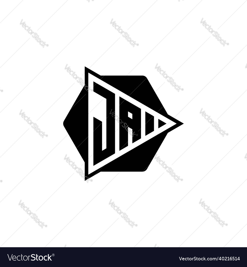 Ja logo monogram triangle play button