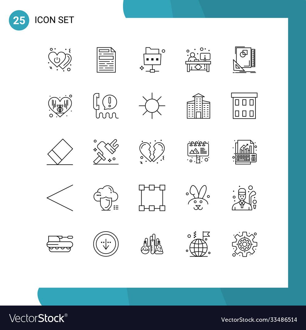 Modern set 25 lines and symbols such as layout