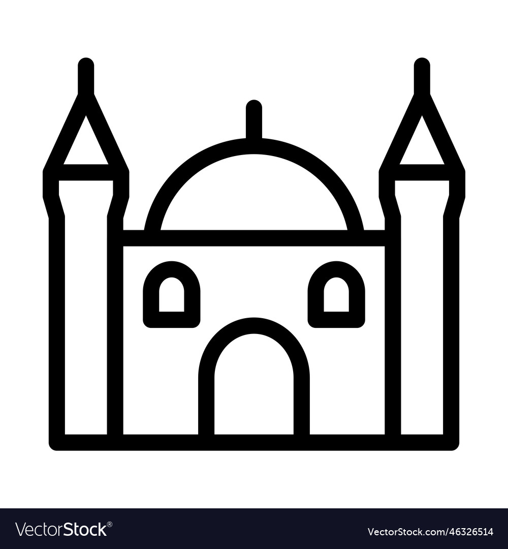 Mosque thick line icon for personal Royalty Free Vector