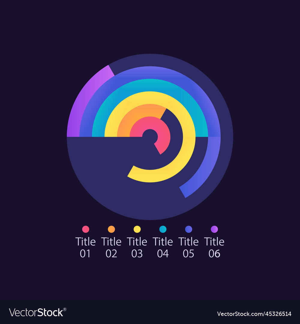 Radial bar infographic chart design template Vector Image