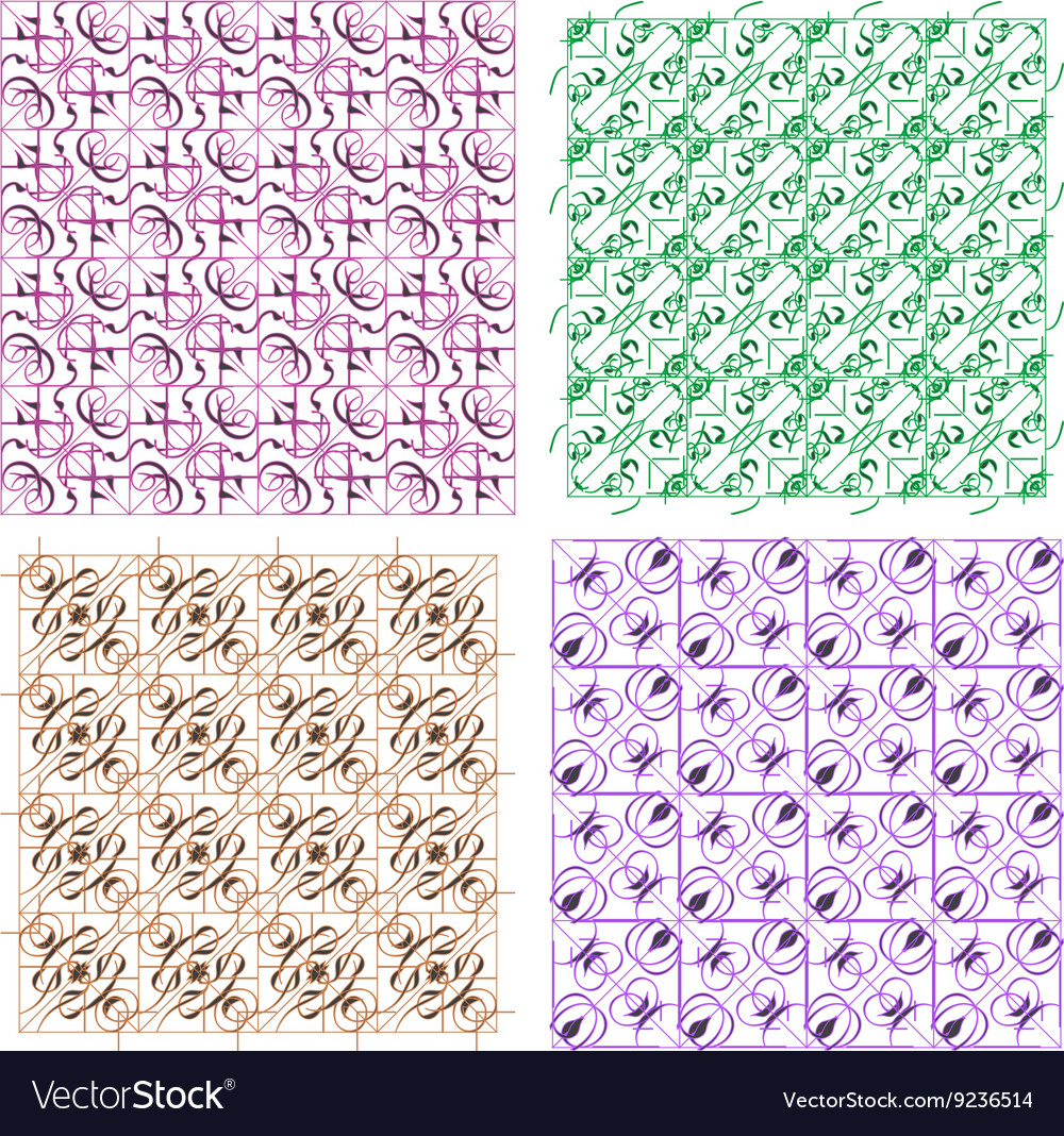 Set abstract seamless patterns