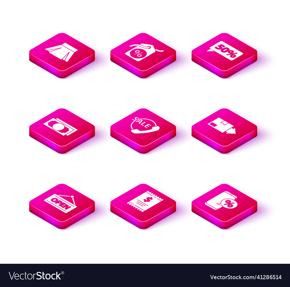 Set hanging sign with open paper check vector image Set hanging sign with open paper check