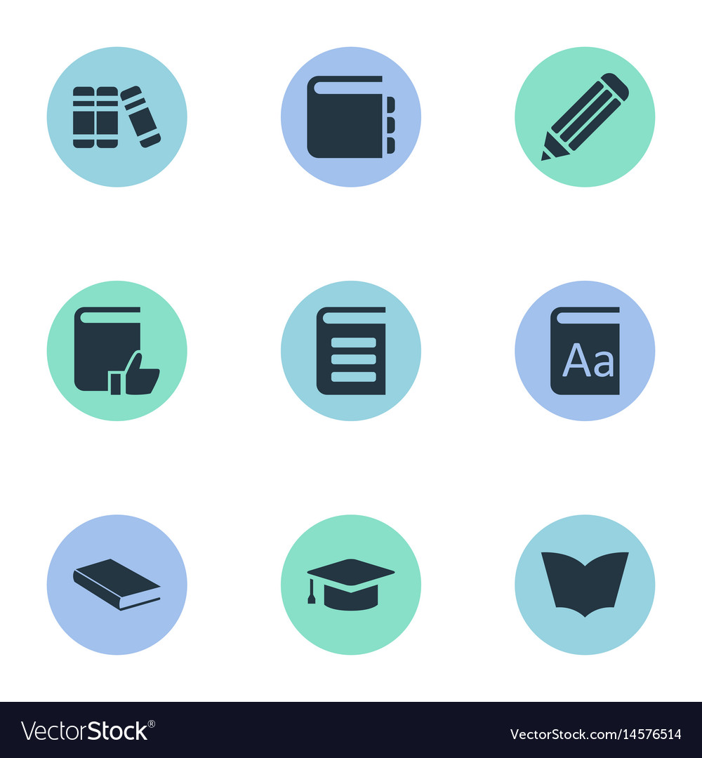 Set of simple reading icons