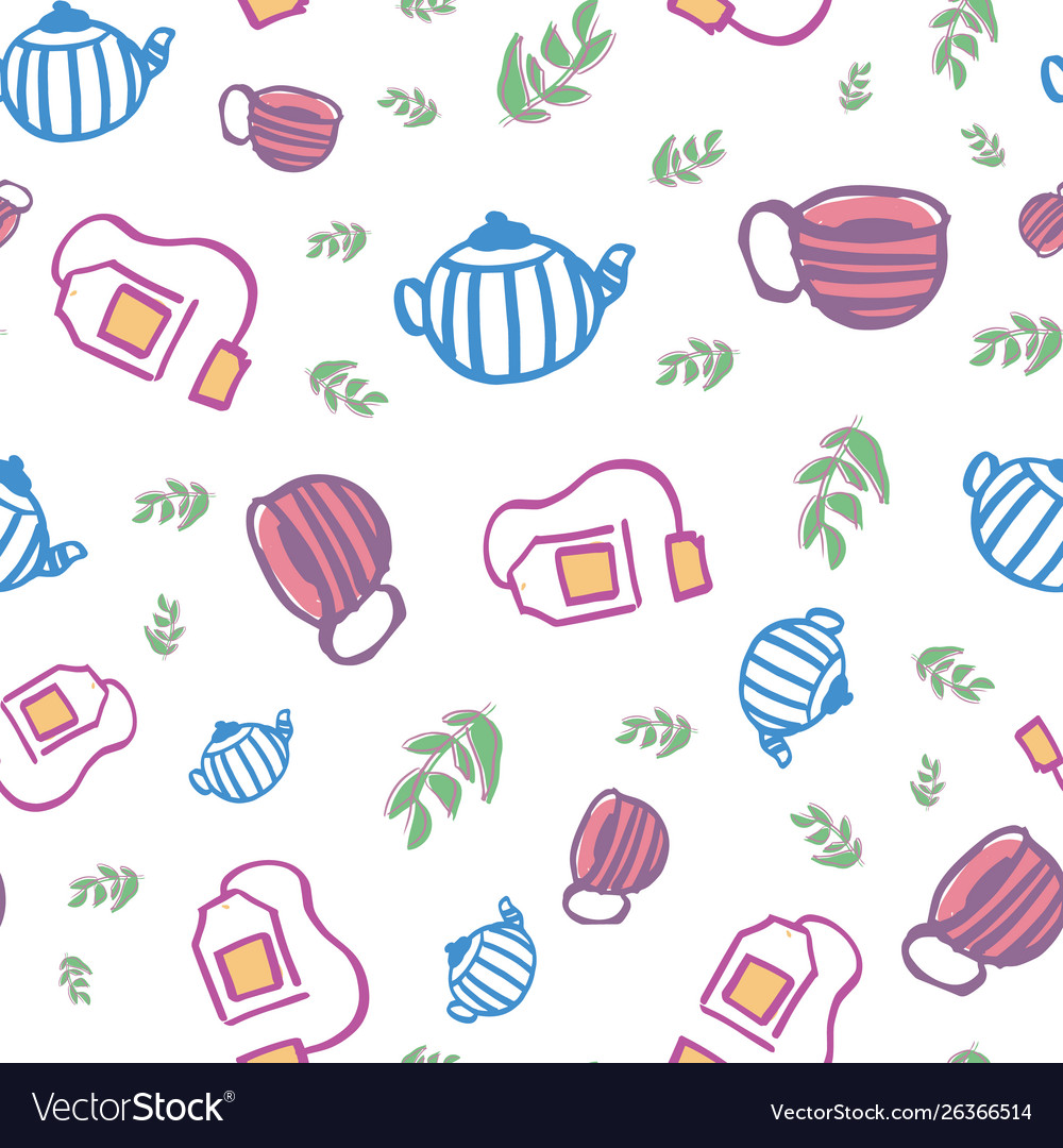 Tea seamless repeat pattern design