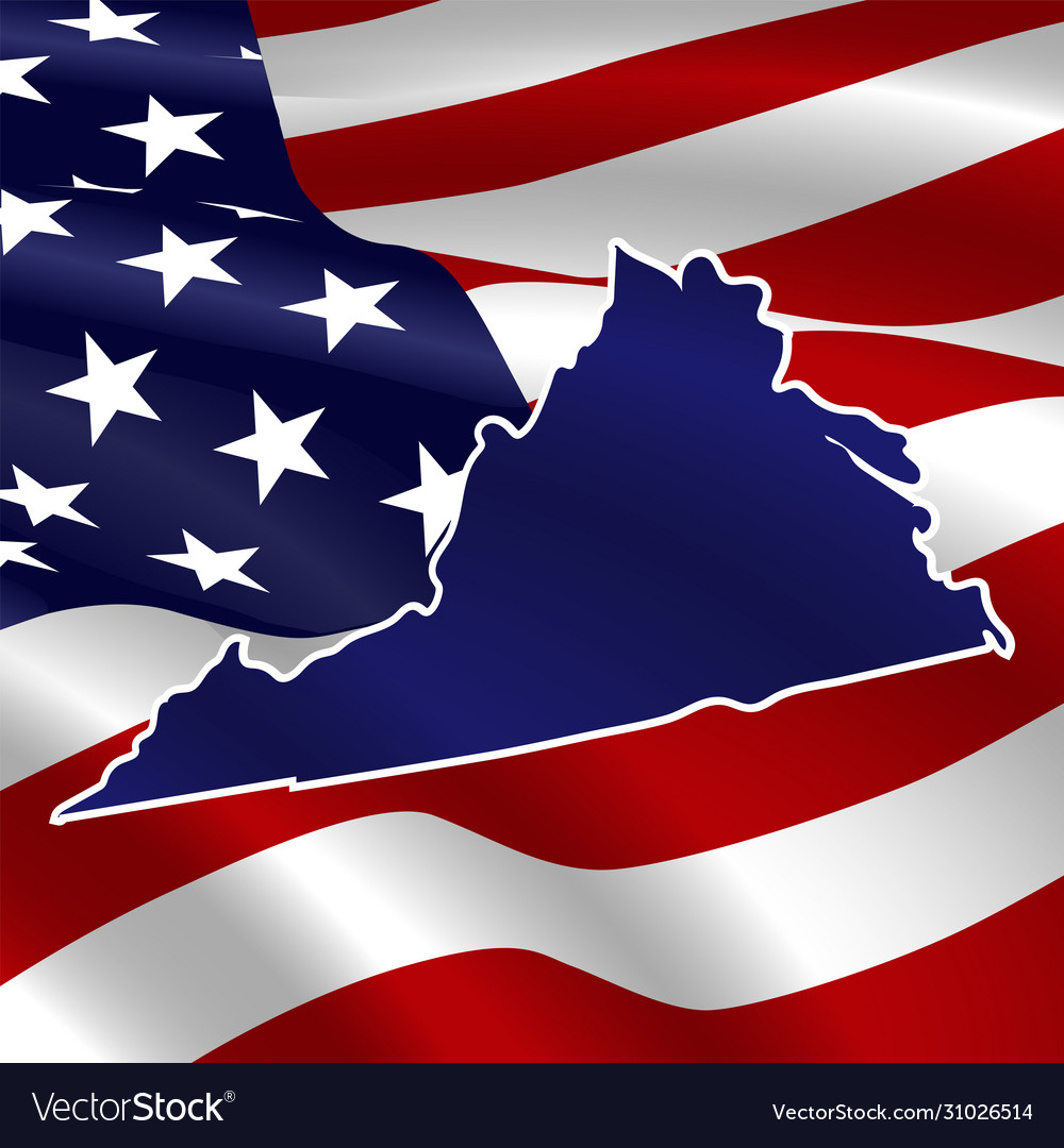 United states virginia dark blue silhouette