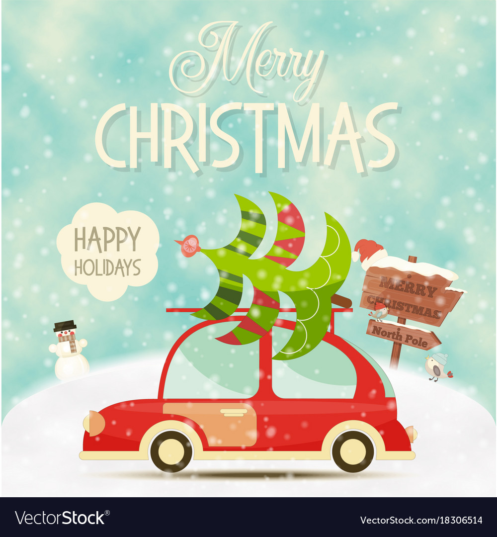 Xmas poster winter holidays Royalty Free Vector Image