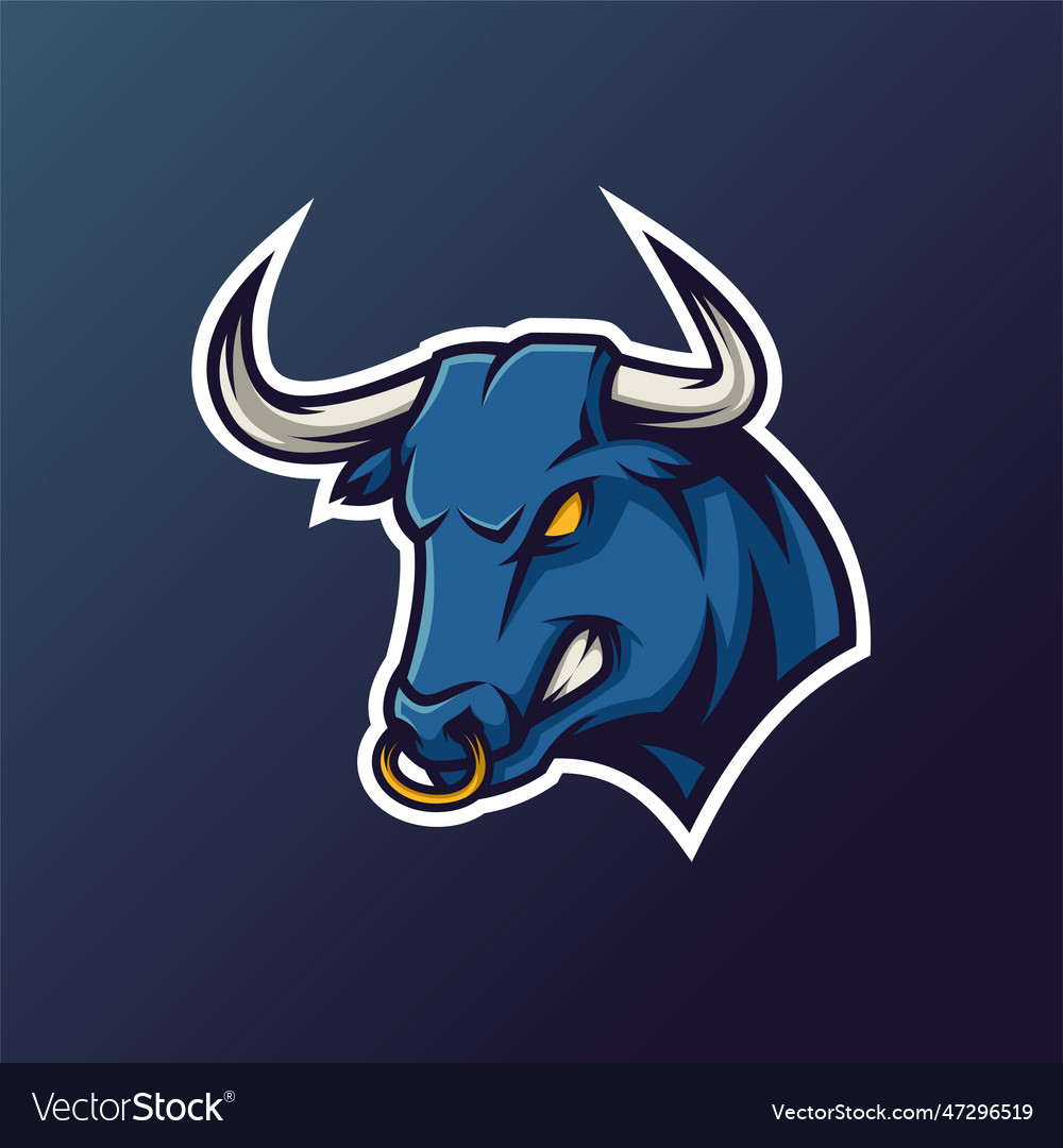 Angry bull mascot logo Royalty Free Vector Image