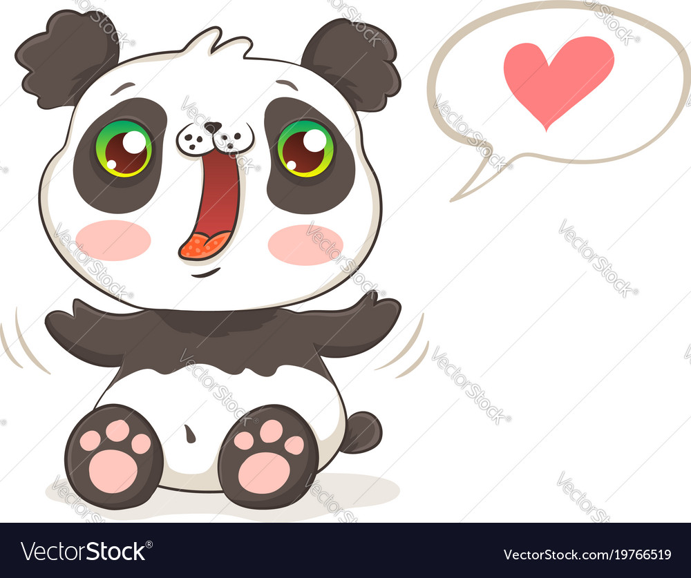 Cute panda kawaii style Royalty Free Vector Image