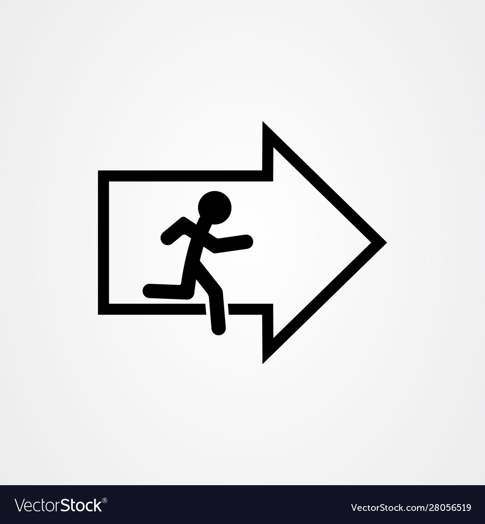 Evacuation icon escape symbol Royalty Free Vector Image